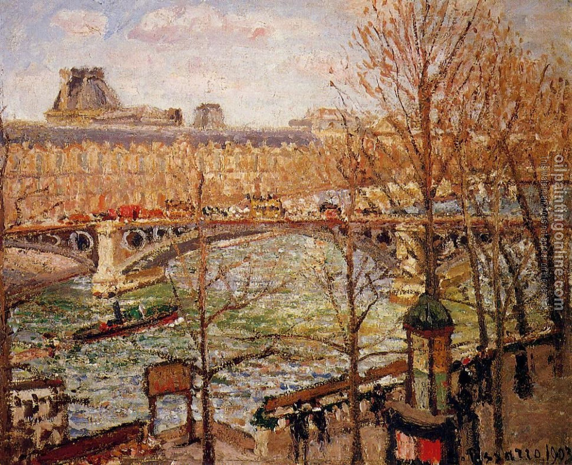 Pissarro, Camille - The Pont du Carrousel, Afternoon